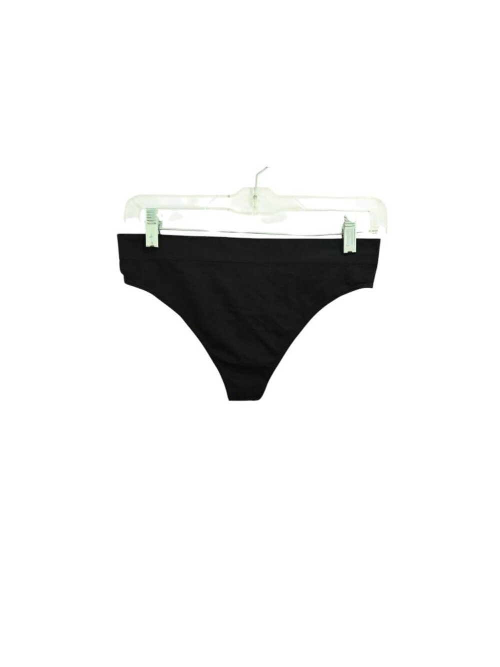 NWT Lauren Ralph Lauren Seamless Thong Panty Sz L Black Soft Stretch Comfort